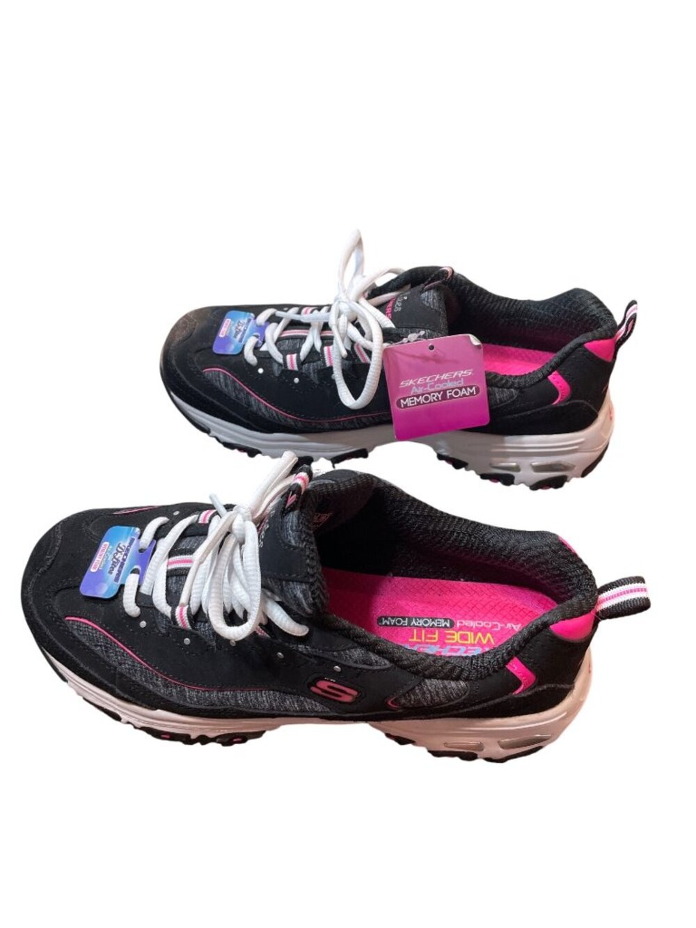 Skechers D'lites wms black pink cooled mem foam low sneakers sz 8.5W SKU 10-376 - Picture 4 of 16